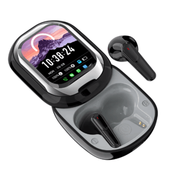 se-one smart touchscreen tws earbuds with led display wireless bluetooth earbuds with app control