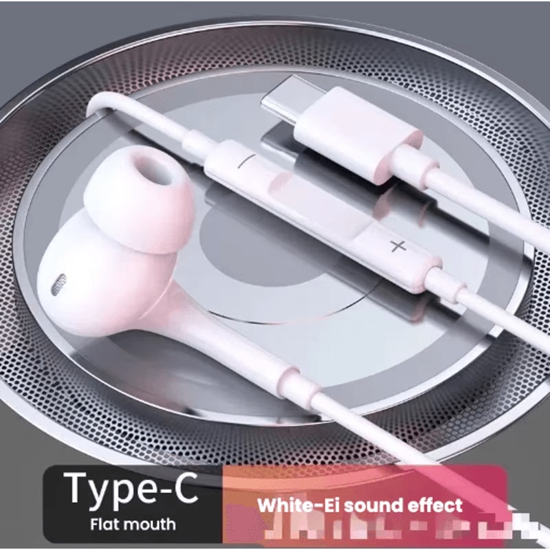 HiFi TypeC Wired Earbuds 12M USB C Sport Earphones With Mic Digital Chip Audio 4