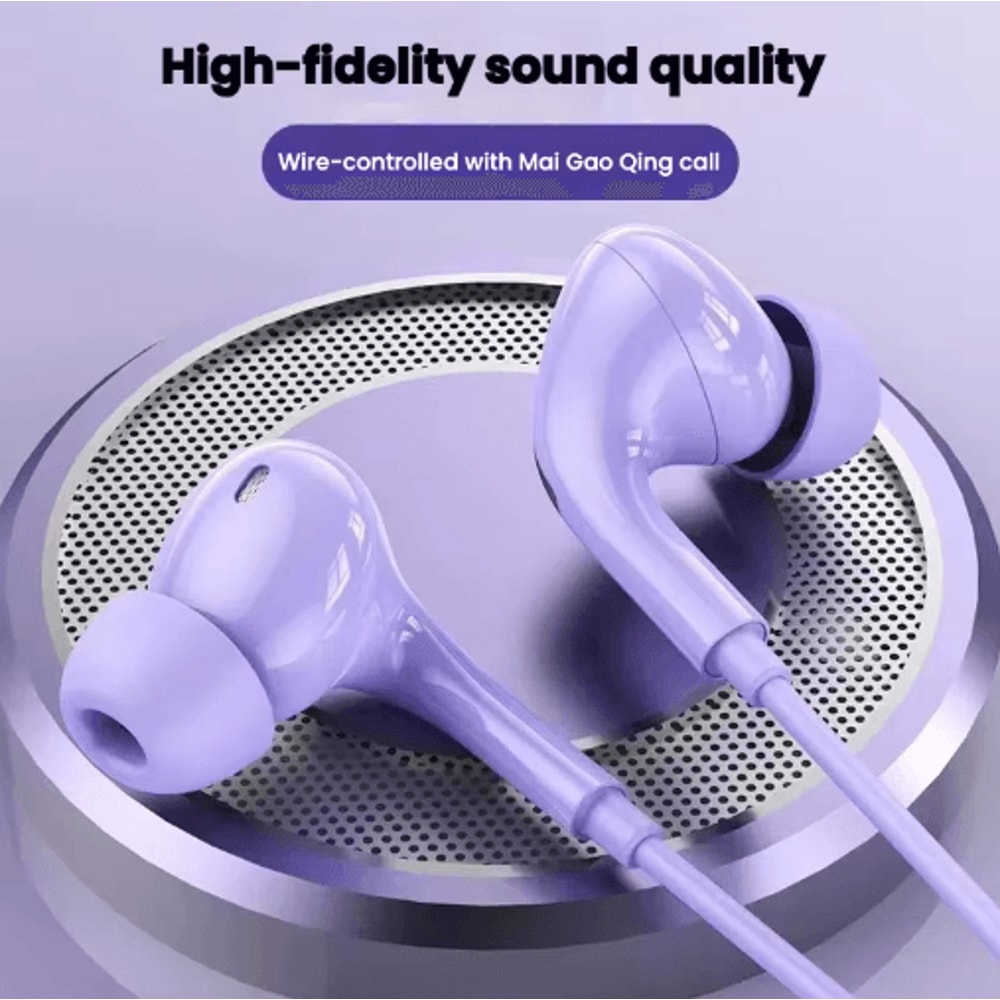 HiFi TypeC Wired Earbuds 12M USB C Sport Earphones With Mic Digital Chip Audio 6