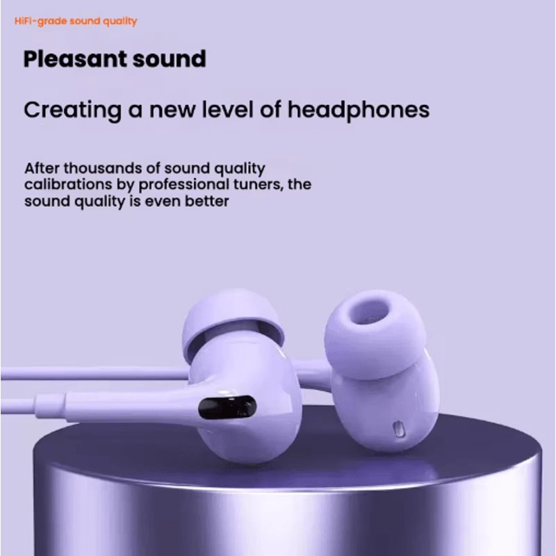 HiFi TypeC Wired Earbuds 12M USB C Sport Earphones With Mic Digital Chip Audio 7