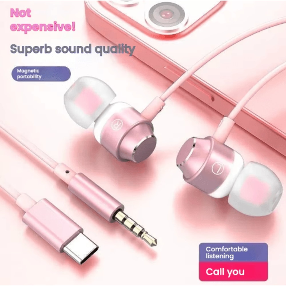 Premium USBC Wired Earbuds 12M Type C Headphones With Digital Chip For Android IOS 0