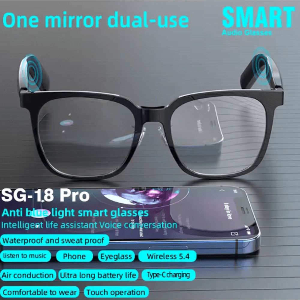 SG18 Pro 2in1 Smart Audio Glasses Magnetic Lens Bluetooth TWS Eyewear For Clear Vision Comfort 3