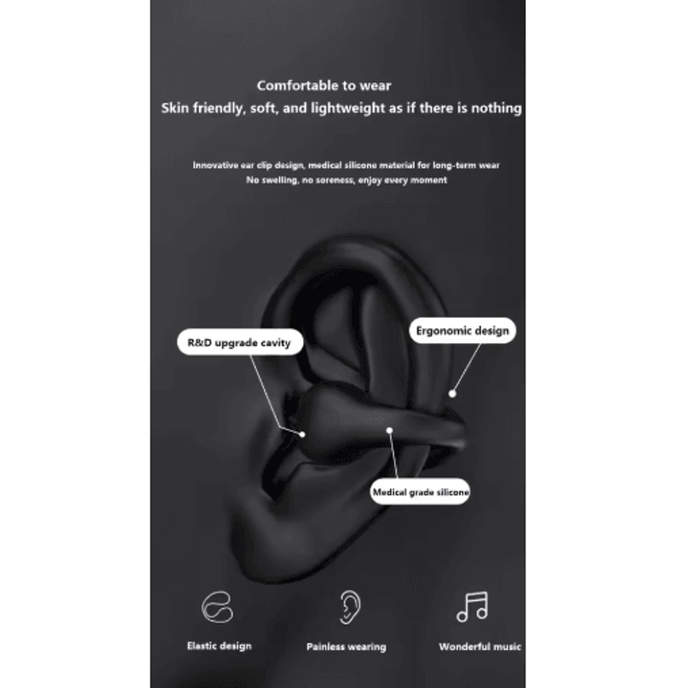 S2222 ClipOn TWS Wireless Earbuds Mini Bluetooth Headset With ANC Digital Display 6