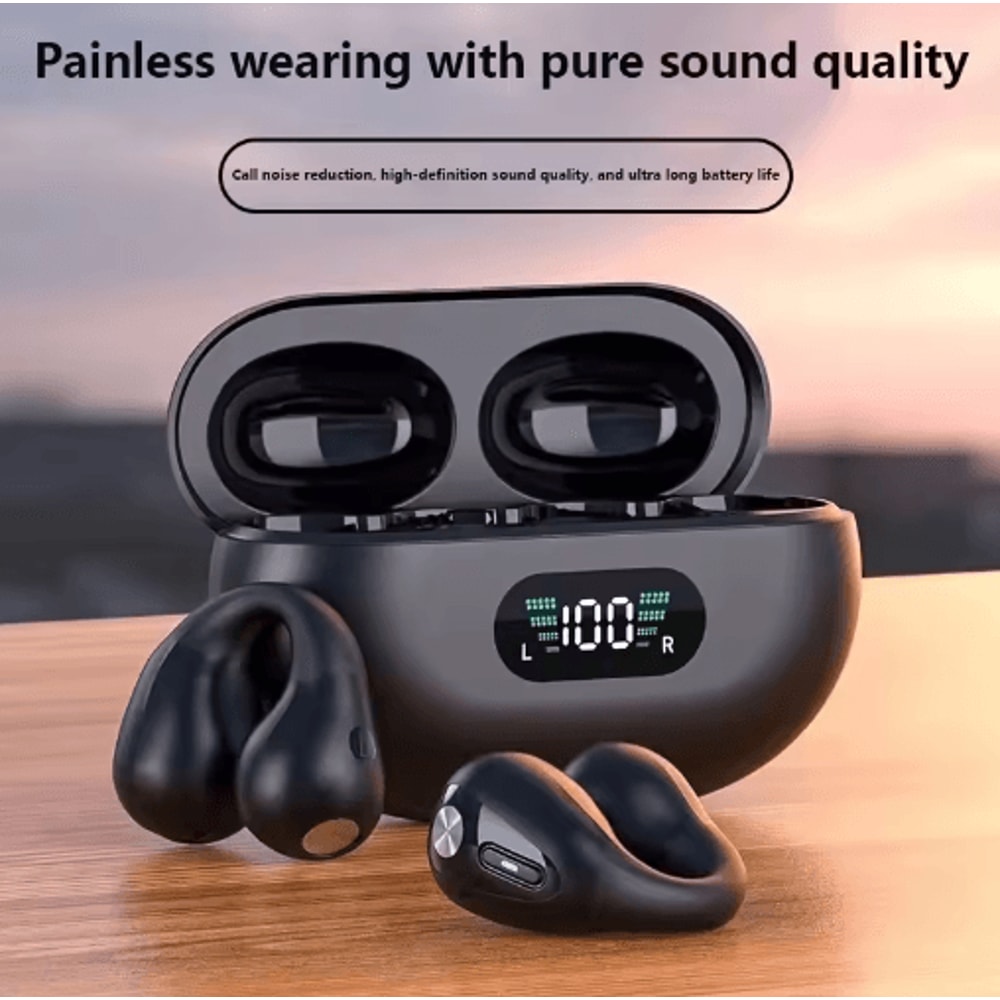 S2222 ClipOn TWS Wireless Earbuds Mini Bluetooth Headset With ANC Digital Display 7