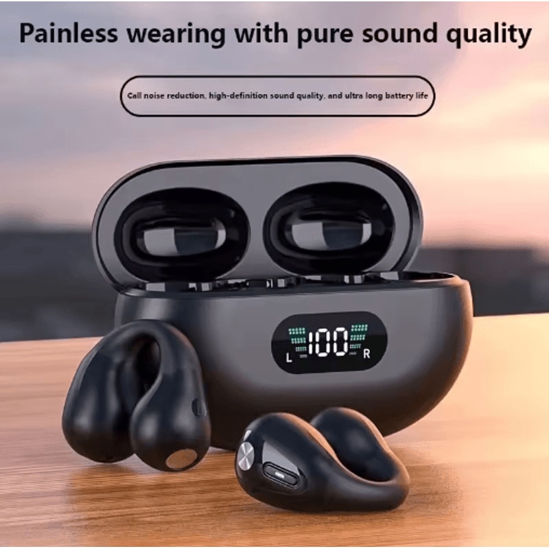 S2222 ClipOn TWS Wireless Earbuds Mini Bluetooth Headset With ANC Digital Display 7