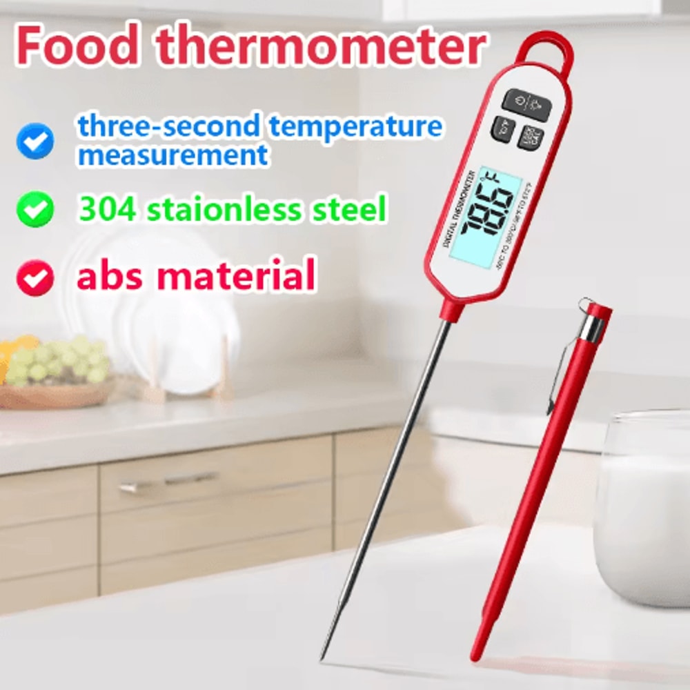 Instant Read Digital Meat Thermometer High Accuracy Waterproof BBQ Kitchen Thermometer With Backl 5