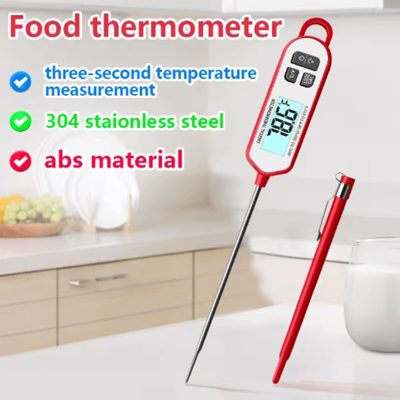 Instant Read Digital Meat Thermometer High Accuracy Waterproof BBQ Kitchen Thermometer With Backl 5