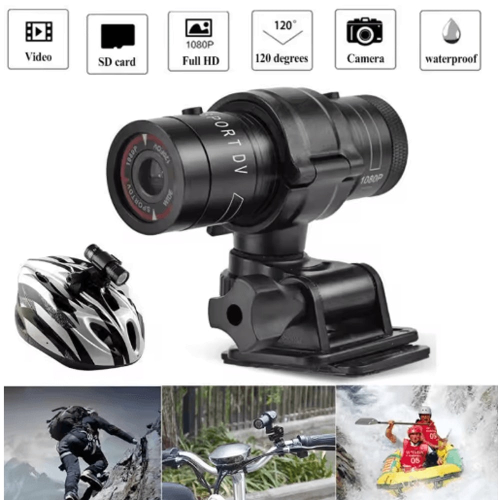Mini 1080P Action Camera With Flashlight Waterproof Helmet Cam For Bike Motorcycle Recording 0