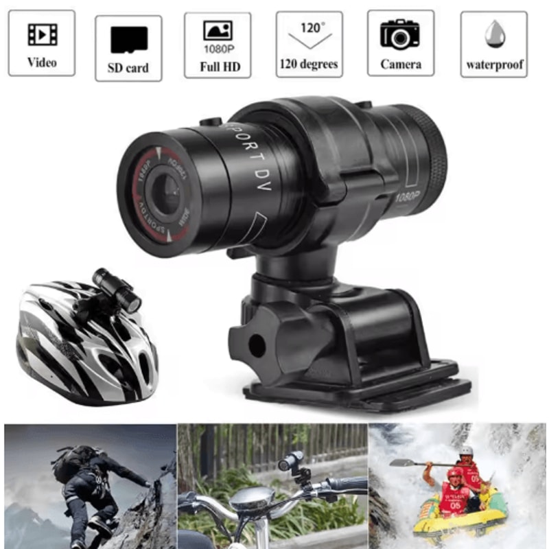 Mini 1080P Action Camera With Flashlight Waterproof Helmet Cam For Bike Motorcycle Recording 0