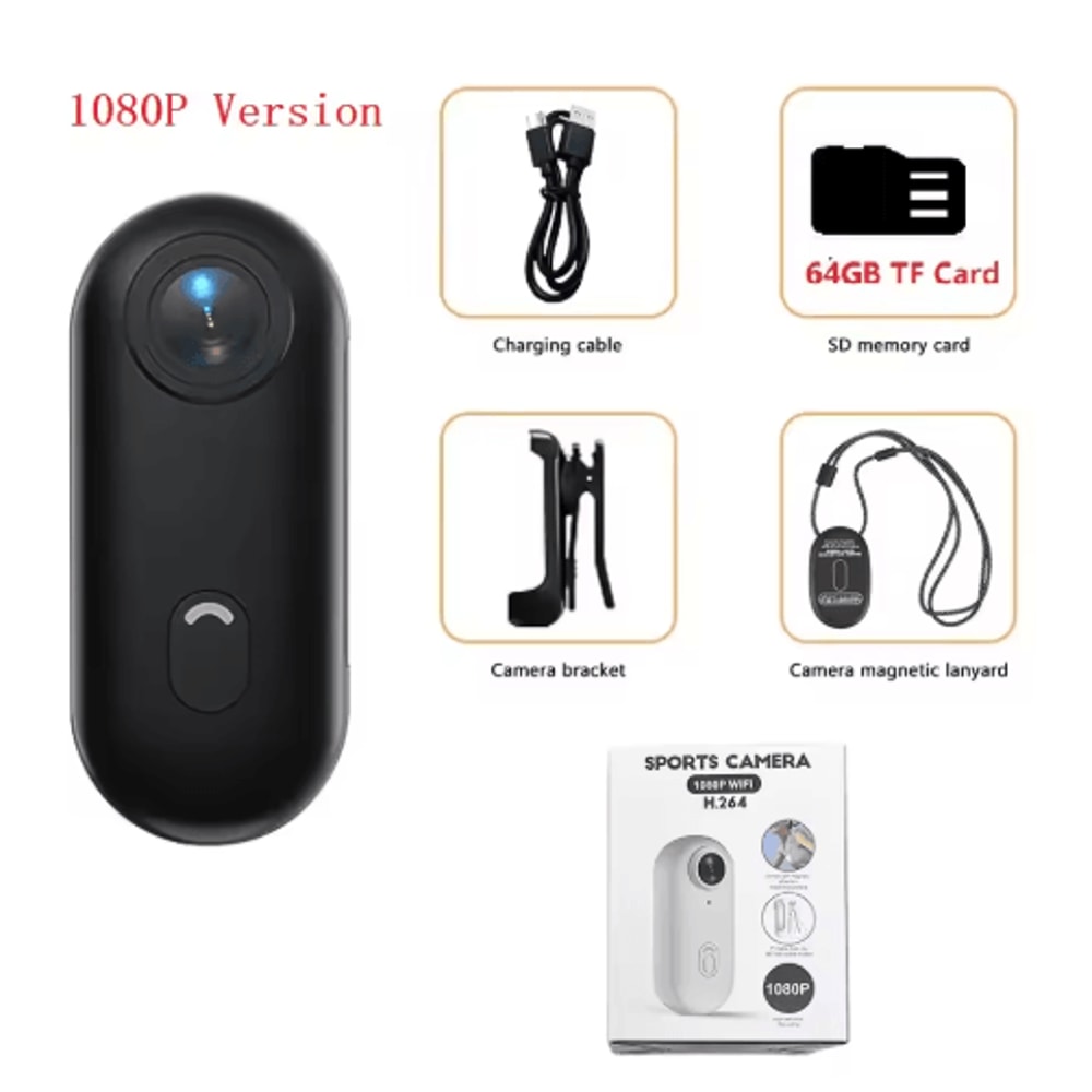 4K Thumb Action Camera Mini Wearable Sports Camera With Stabilization Rechargeable Battery 3