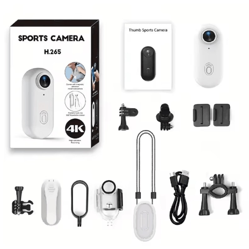 4K Thumb Action Camera Mini Wearable Sports Camera With Stabilization Rechargeable Battery 6