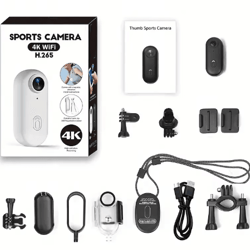 4k thumb action camera – mini wearable sports camera with stabilization & rechargeable battery