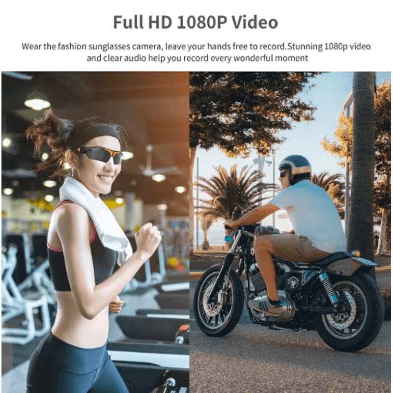 1080P HD Camera Sunglasses Wearable Video Recording Glasses With Polarized Lens For Outdoor Sport 3