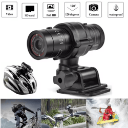 mini 1080p action camera with flashlight – waterproof helmet camera for bike & motorcycle