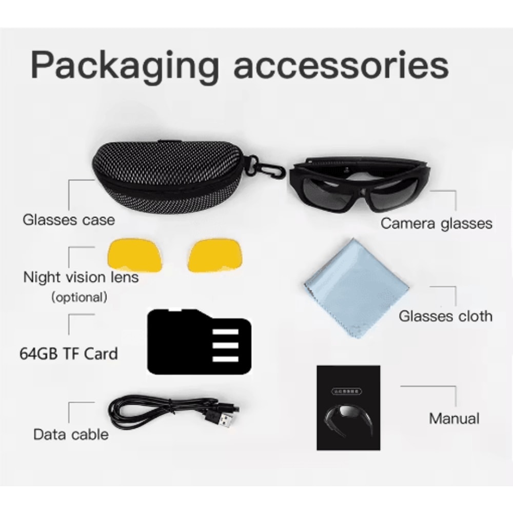 4K Smart Camera Glasses Wearable HD Video Recording Eyewear For Driving Outdoor Use 2