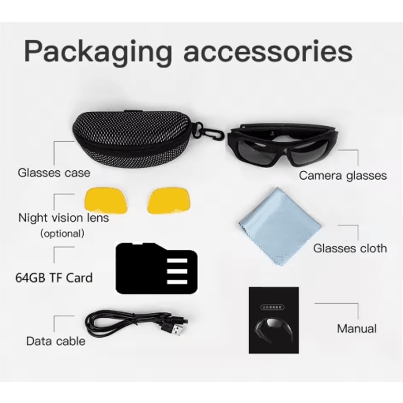 4K Smart Camera Glasses Wearable HD Video Recording Eyewear For Driving Outdoor Use 2