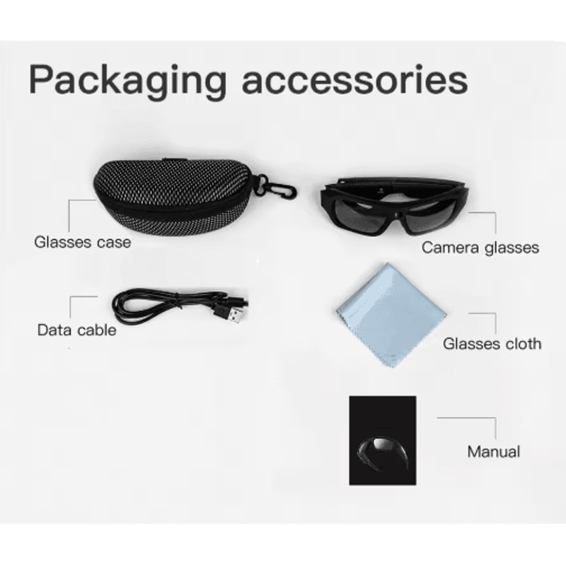 4K Smart Camera Glasses Wearable HD Video Recording Eyewear For Driving Outdoor Use 3