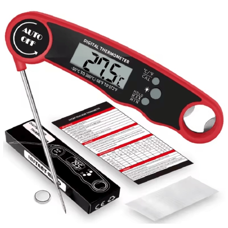 Instant Read Digital Meat Thermometer High Accuracy Waterproof BBQ Kitchen Thermometer With Backl 4