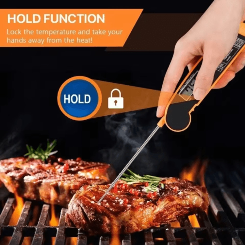Instant Read Digital Meat Thermometer High Accuracy Waterproof BBQ Kitchen Thermometer With Backl 5