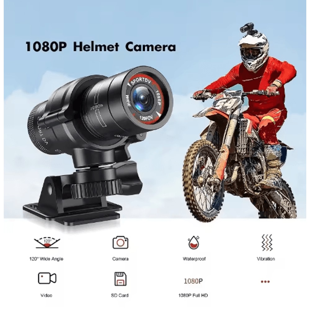 F9 1080P Action Camera Mini Helmet Cam With DVR Audio For Bike Motorcycle Outdoor Sports 3