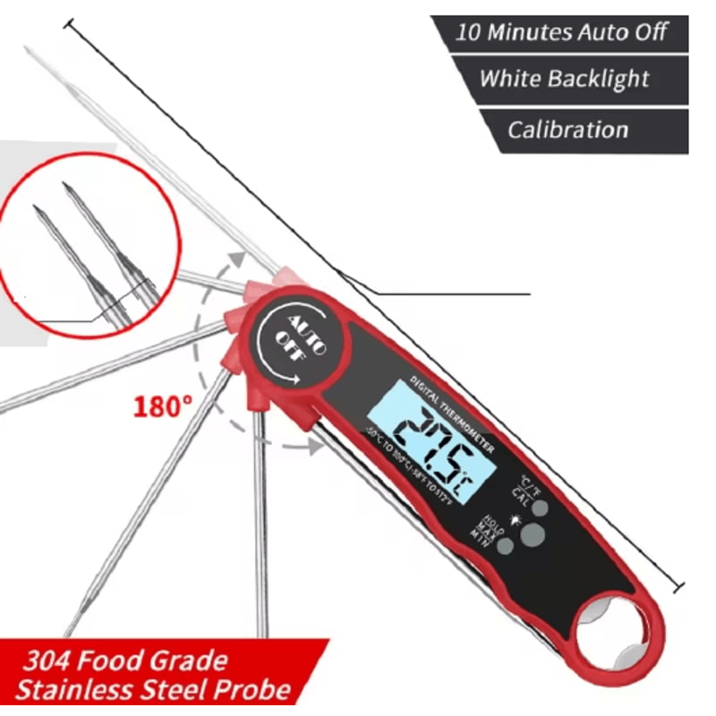Instant Read Digital Food Thermometer Kitchen Meat Thermometer With Backlight Hold Function 4