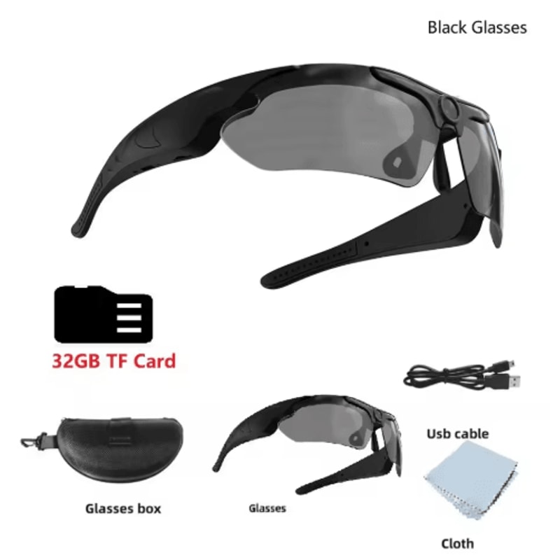 1080P Smart Camera Sunglasses WideAngle Wearable Video Recording Glasses For Outdoor Sports 3