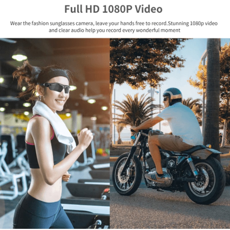1080P Smart Camera Sunglasses WideAngle Wearable Video Recording Glasses For Outdoor Sports 7