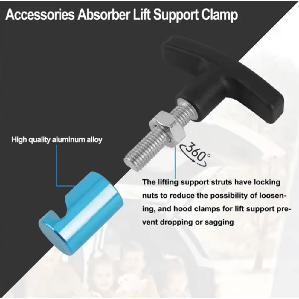 Universal Car Hood Support Clamp AntiSlip Engine Cover Holder Strut Fixing Clip 3