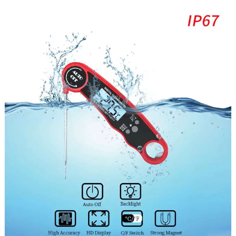 3Second Instant Read Meat Thermometer Fast Accurate Digital Food Thermometer For BBQ Kitchen 4