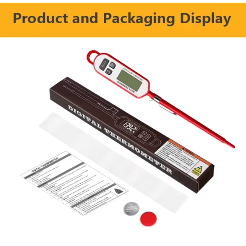 Instant Read Digital Meat Thermometer With Backlight MultiUse BBQ Probe For Cooking Liquids 2