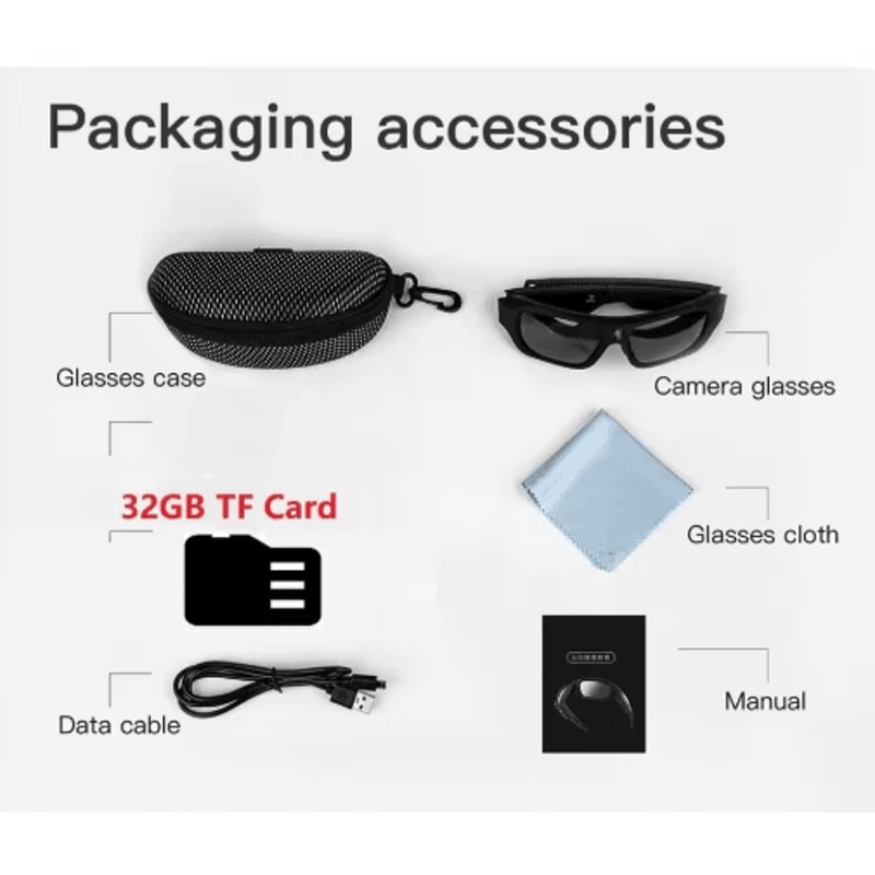 4K UltraClear Camera Glasses Wearable Video Recording Sunglasses For Sports Outdoor Use 2