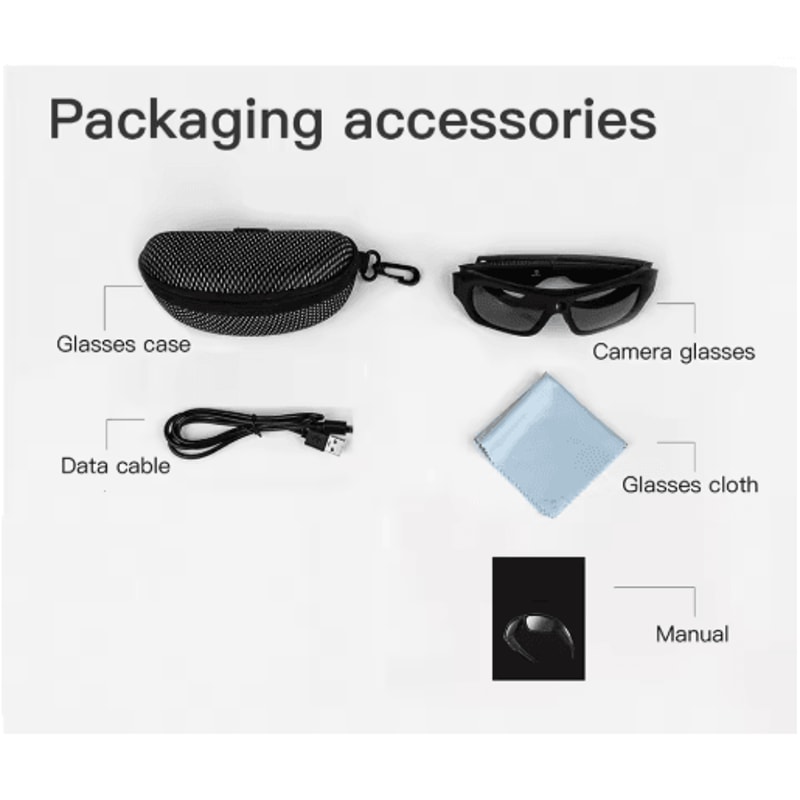 4K UltraClear Camera Glasses Wearable Video Recording Sunglasses For Sports Outdoor Use 3