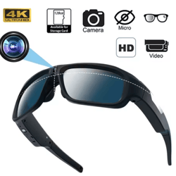 4k ultra-clear camera glasses – wearable video recording sunglasses for sports & outdoor use