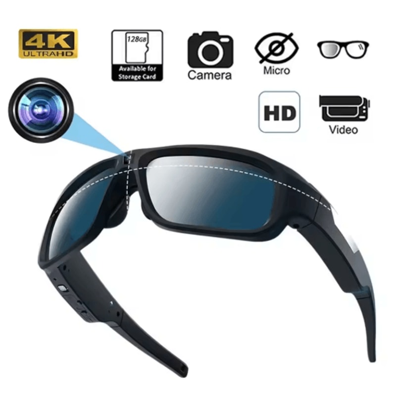 4K UltraClear Camera Glasses Wearable Video Recording Sunglasses For Sports Outdoor Use 0