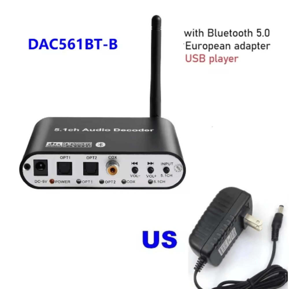 Digital 51 Audio Decoder Converter Dolby DTS To Analog Surround Sound Adapter For Home Theater 1