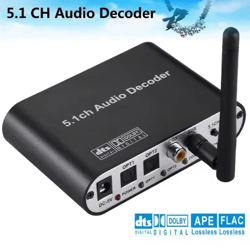 digital 5.1 audio decoder converter – dolby dts to analog surround sound adapter for home theater