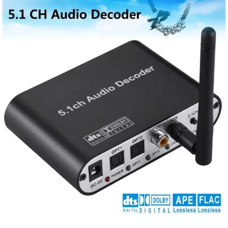 Digital 51 Audio Decoder Converter Dolby DTS To Analog Surround Sound Adapter For Home Theater 0