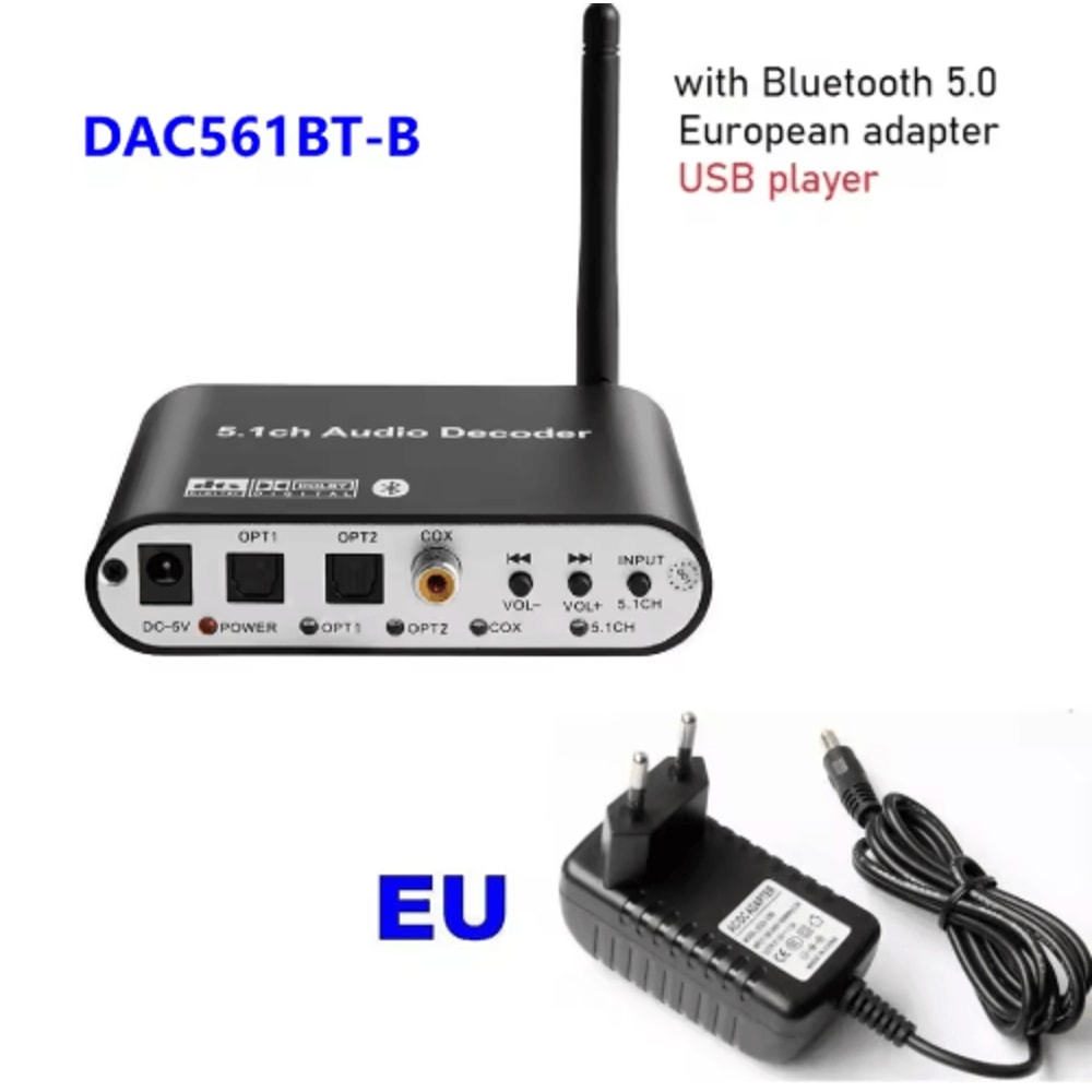 Digital 51 Audio Decoder Converter Dolby DTS To Analog Surround Sound Adapter For Home Theater 2