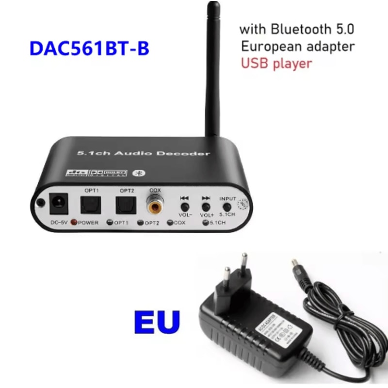 Digital 51 Audio Decoder Converter Dolby DTS To Analog Surround Sound Adapter For Home Theater 2