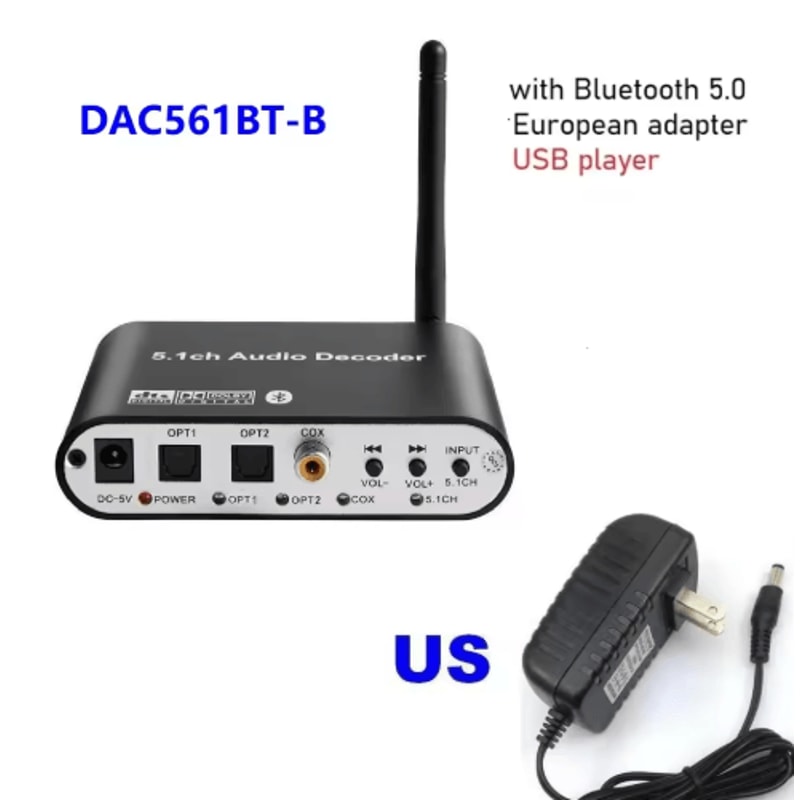 Digital 51 Audio Decoder Converter Dolby DTS To Analog Surround Sound Adapter For Home Theater 7
