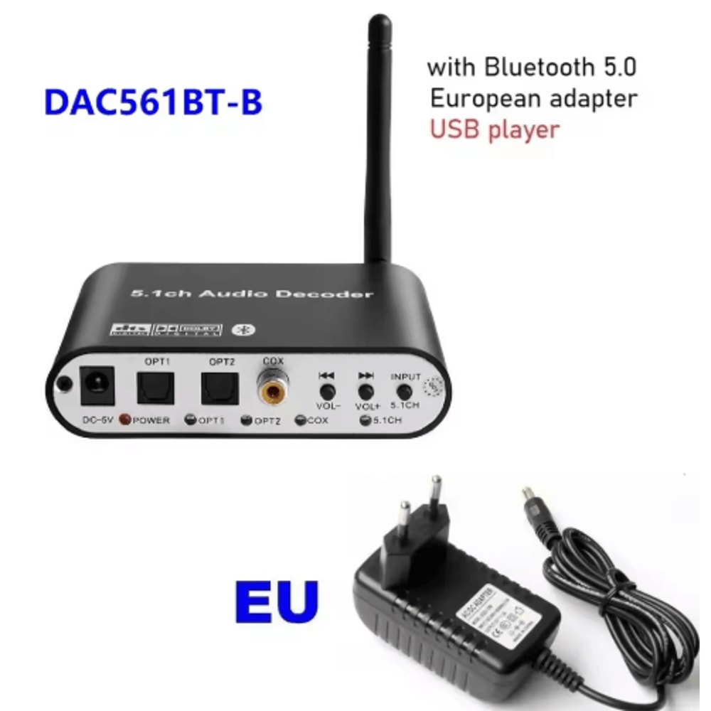 Digital 51 Audio Decoder Converter Dolby DTS To Analog Surround Sound Adapter For Home Theater 8