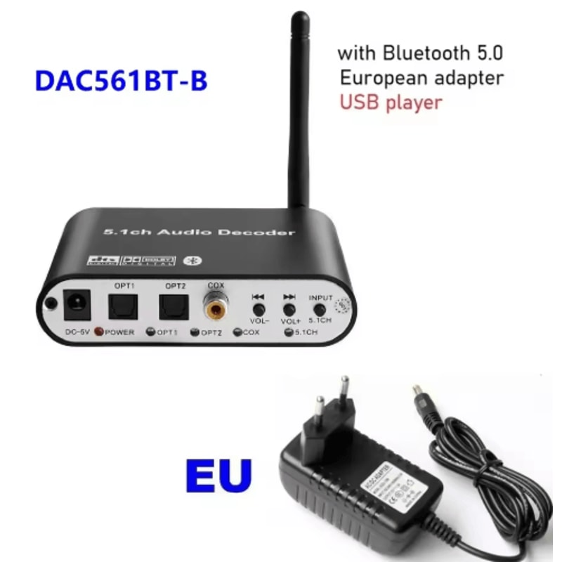 Digital 51 Audio Decoder Converter Dolby DTS To Analog Surround Sound Adapter For Home Theater 8