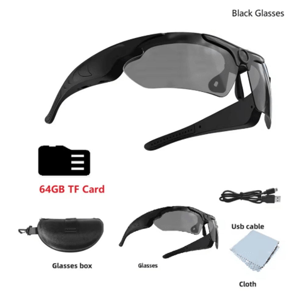 2026 Smart Camera Glasses 1080P Wearable Video Recording Sunglasses For Cycling Outdoor Sports 1