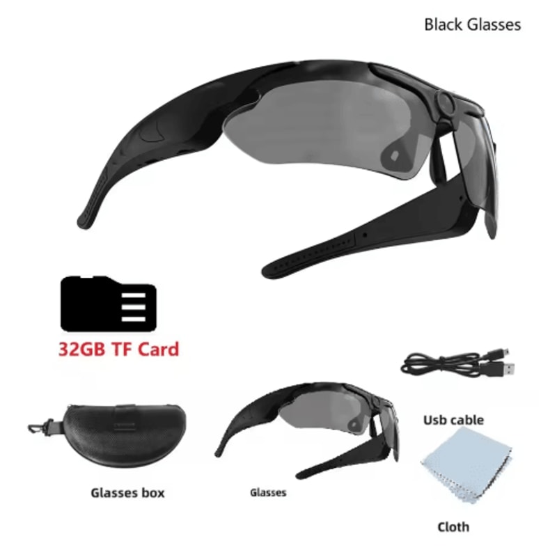 1080P Smart Camera Sunglasses WideAngle Wearable Video Recording Glasses For Outdoor Sports 3