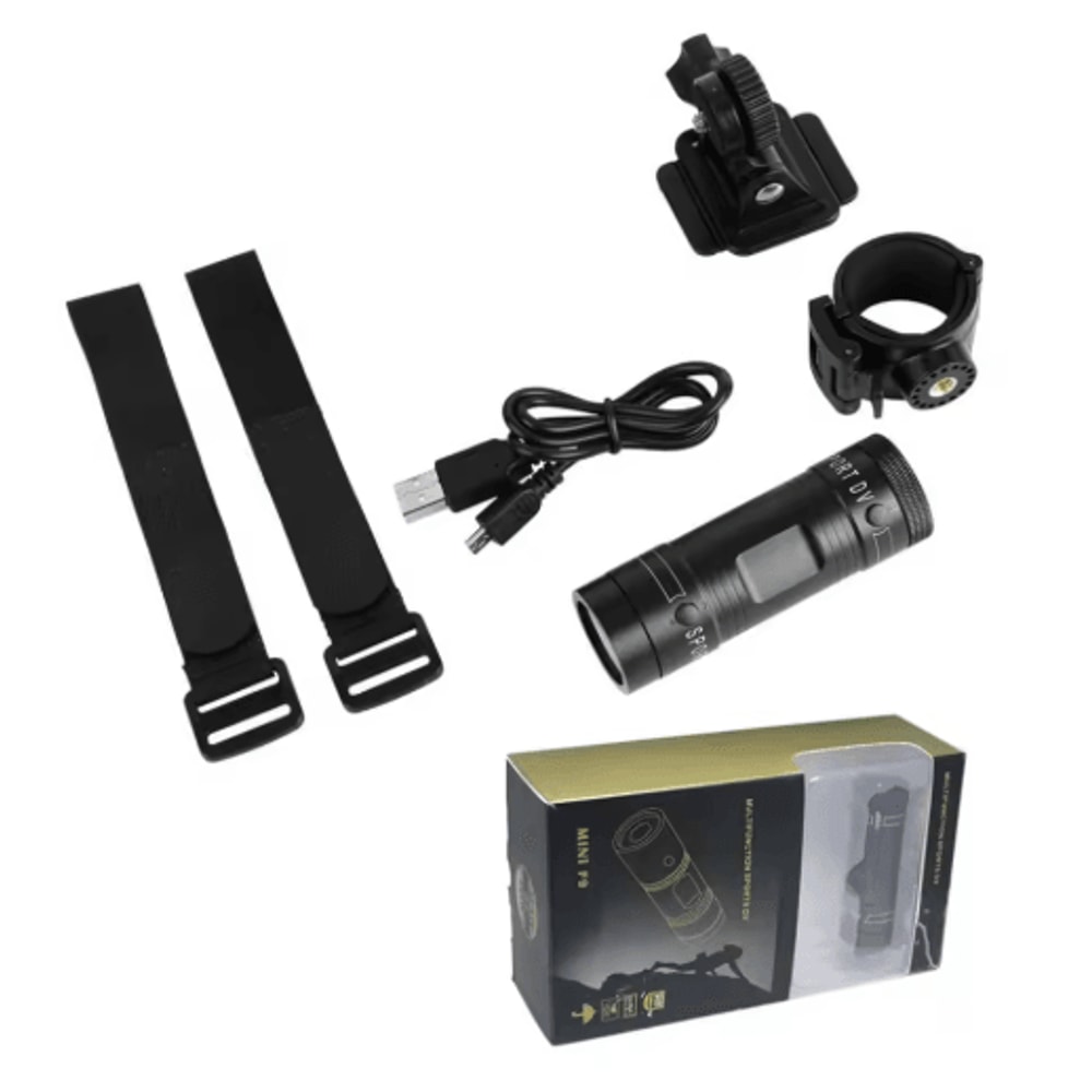 Mini 1080P Action Camera With Flashlight Waterproof Helmet Cam For Bike Motorcycle Recording 1