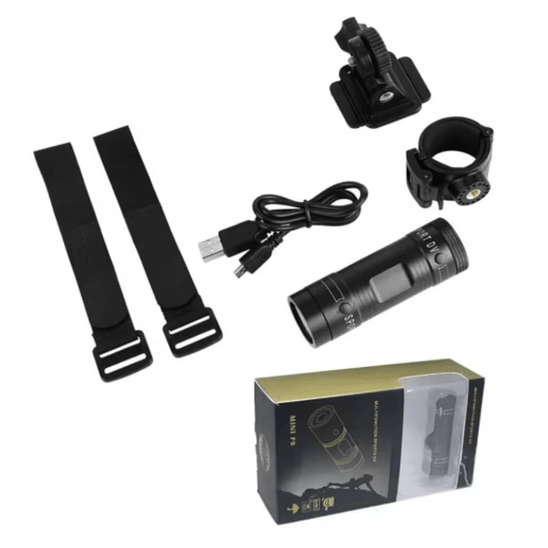 Mini 1080P Action Camera With Flashlight Waterproof Helmet Cam For Bike Motorcycle Recording 1