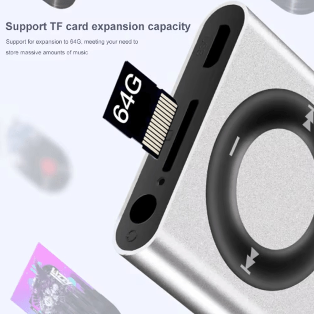 Mini Metal MP3 Player With Speaker Portable Touch Control Music Player With Expandable Storage For 14
