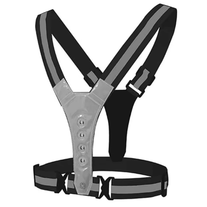 Rechargeable LED Reflective Shoulder Straps Night Safety Running Cycling Gear For Men Women 1