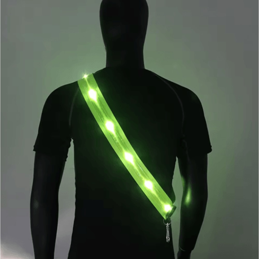 Rechargeable LED Reflective Shoulder Straps Night Safety Running Cycling Gear For Men Women 0