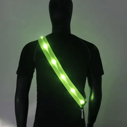 rechargeable led reflective shoulder straps – night safety running & cycling gear for men & women